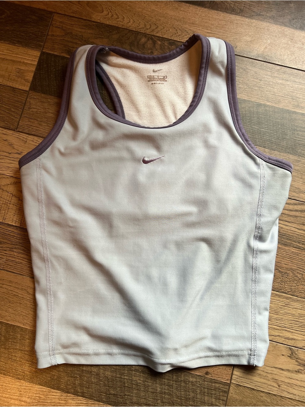 Nike Light Gray and Purple Racerback Tank Top